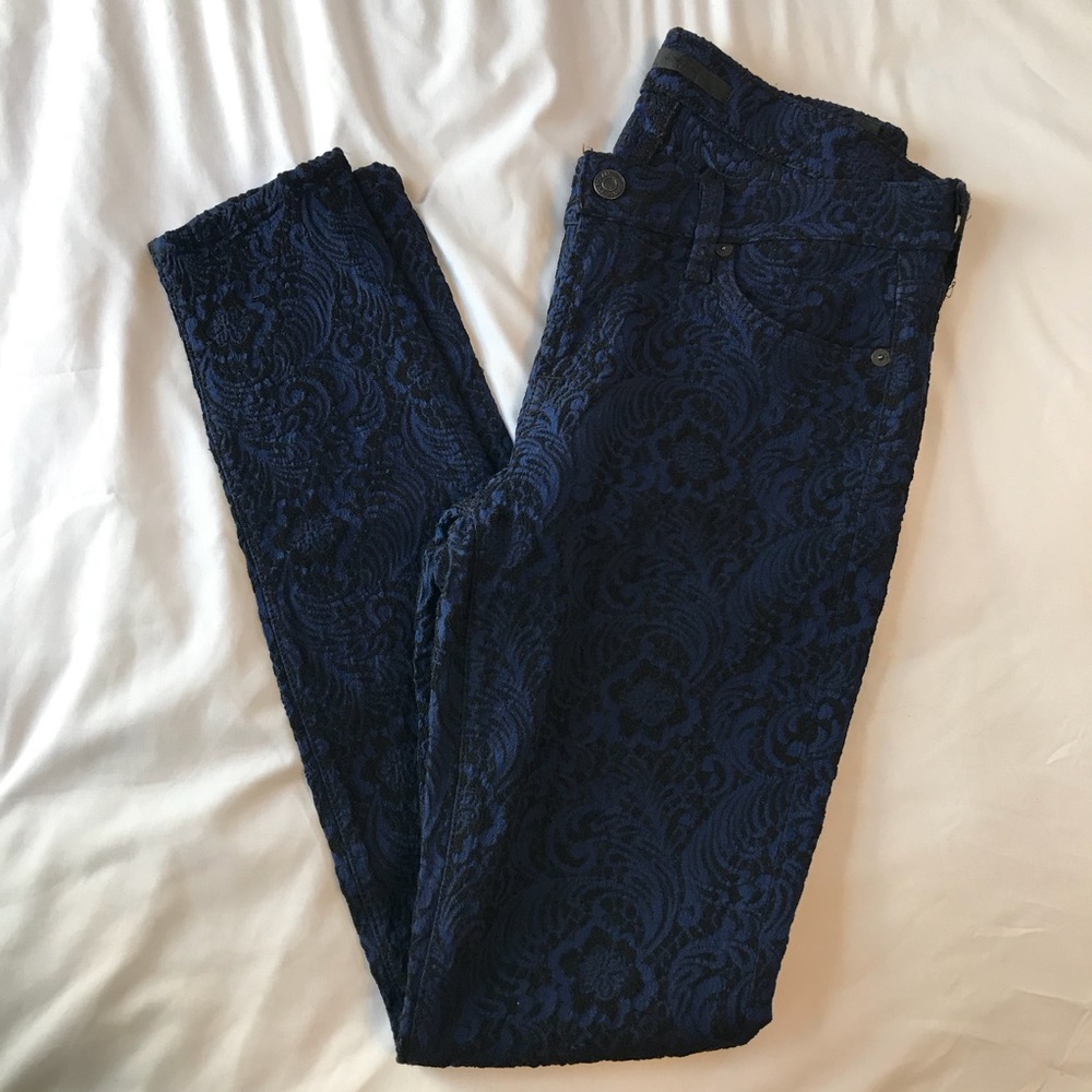 7 for All Mankind Retro Paisley Skinny Jeans 29